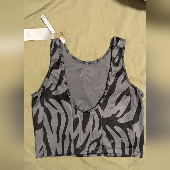 ADIDAS AEROREADY DESIGNED TO MOVE TIGER-PRINT CROP TOP - SMALL - Picture 3 of 3